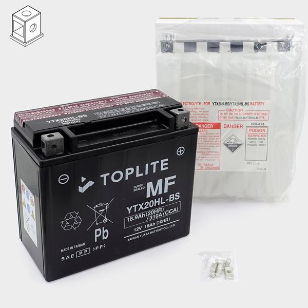 Toplite Motorradbatterie YTX20HL-BS 12V 18Ah