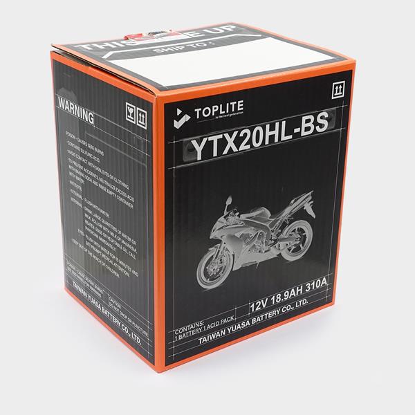Toplite Motorradbatterie YTX20HL-BS 12V 18Ah