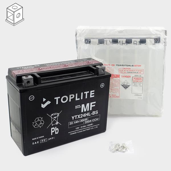 Toplite Motorradbatterie YTX24HL-BS 12V 21Ah