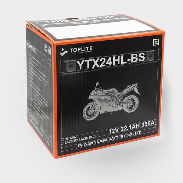 Toplite Motorradbatterie YTX24HL-BS 12V 21Ah