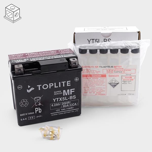 Toplite Motorradbatterie YTX5L-BS 12V