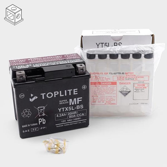 Toplite Motorradbatterie YTX5L-BS 12V