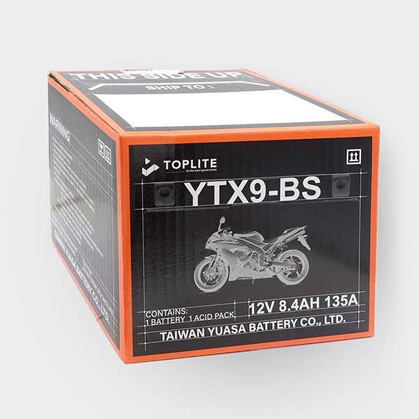 Toplite Motorradbatterie YTX9-BS 12V 8Ah