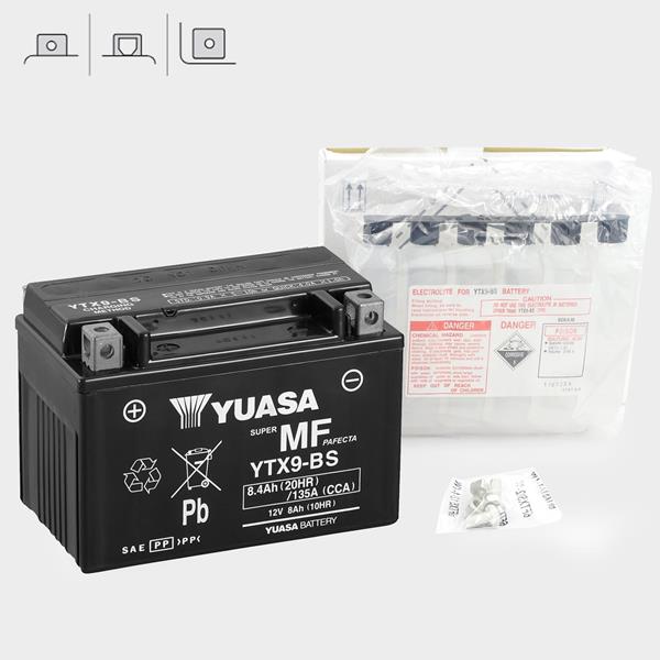 Yuasa Motorradbatterie YTX9-BS 12V 8Ah