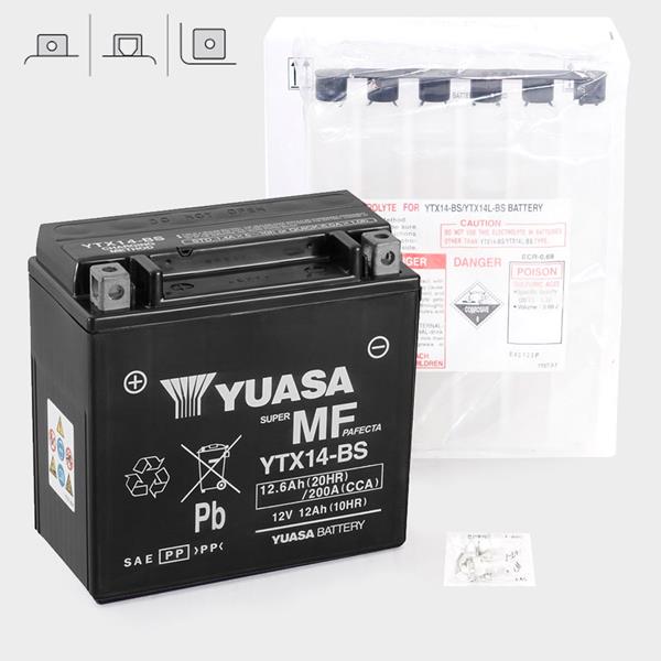 Yuasa Motorradbatterie YTX14-BS 12V 12Ah