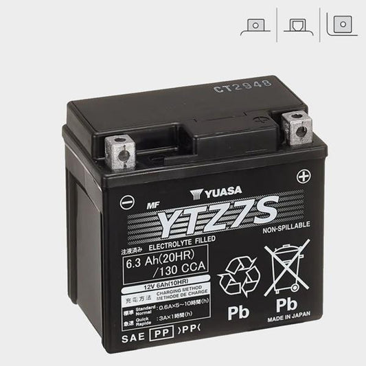 Yuasa Motorradbatterie YTZ7S 12V 6Ah AGM
