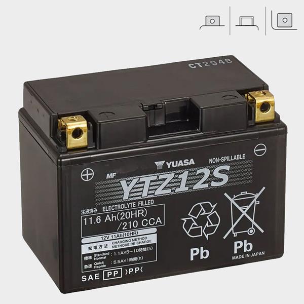 Yuasa Motorradbatterie YTZ12S 12V 11Ah AGM