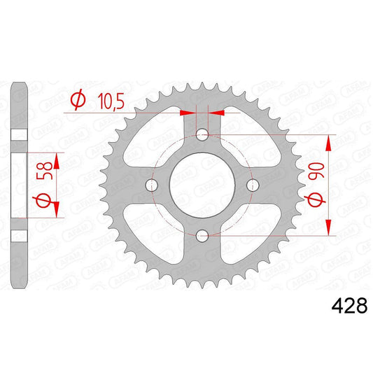 AFAM Kettenrad STAHL #428 44 Zähne