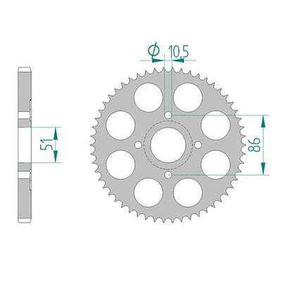 AFAM Kettenrad ALU #428 54 Zähne
