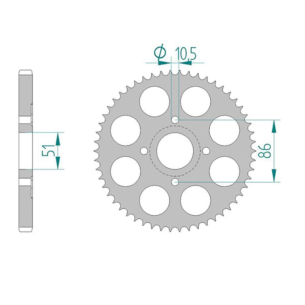 AFAM Kettenrad ALU #428 54 Zähne