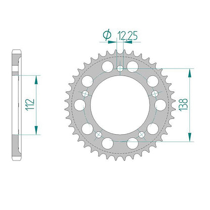 AFAM Kettenrad ALU #525 44 Zähne