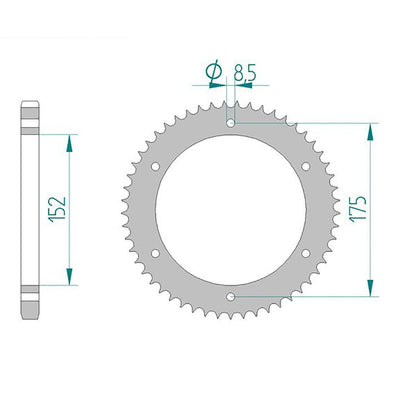 AFAM Kettensatz für Yamaha DT 125 R 04-06 428 R1G Kettenkit