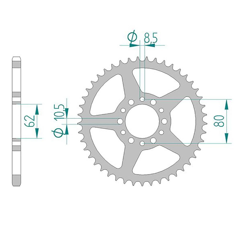 AFAM Kettenrad STAHL #520 46 Zähne