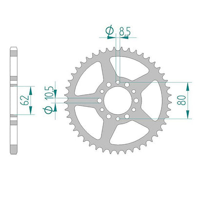 AFAM Kettenrad STAHL #520 46 Zähne