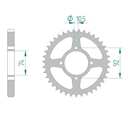 AFAM Kettenrad STAHL #530 39 Zähne