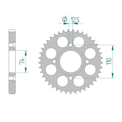 AFAM Kettenrad STAHL #530 39 Zähne