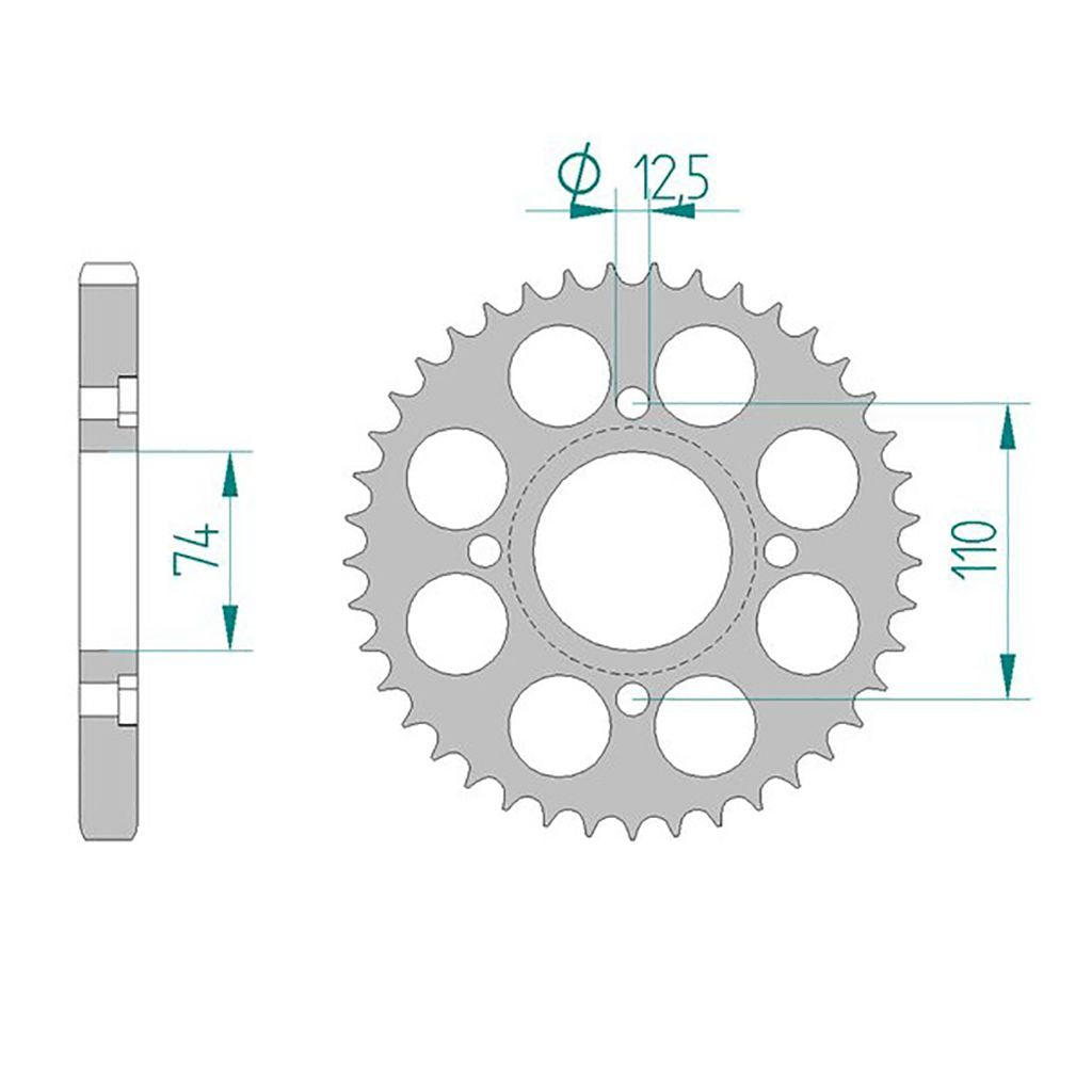 AFAM Kettenrad STAHL #530 36 Zähne