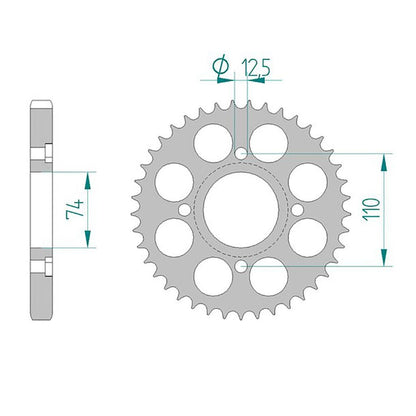 AFAM Kettenrad STAHL #530 36 Zähne