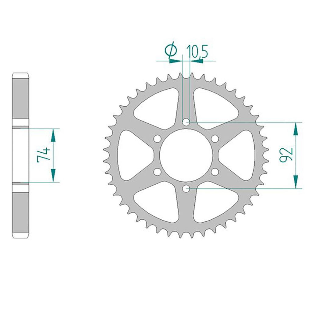 AFAM Kettenrad STAHL #530 44 Zähne