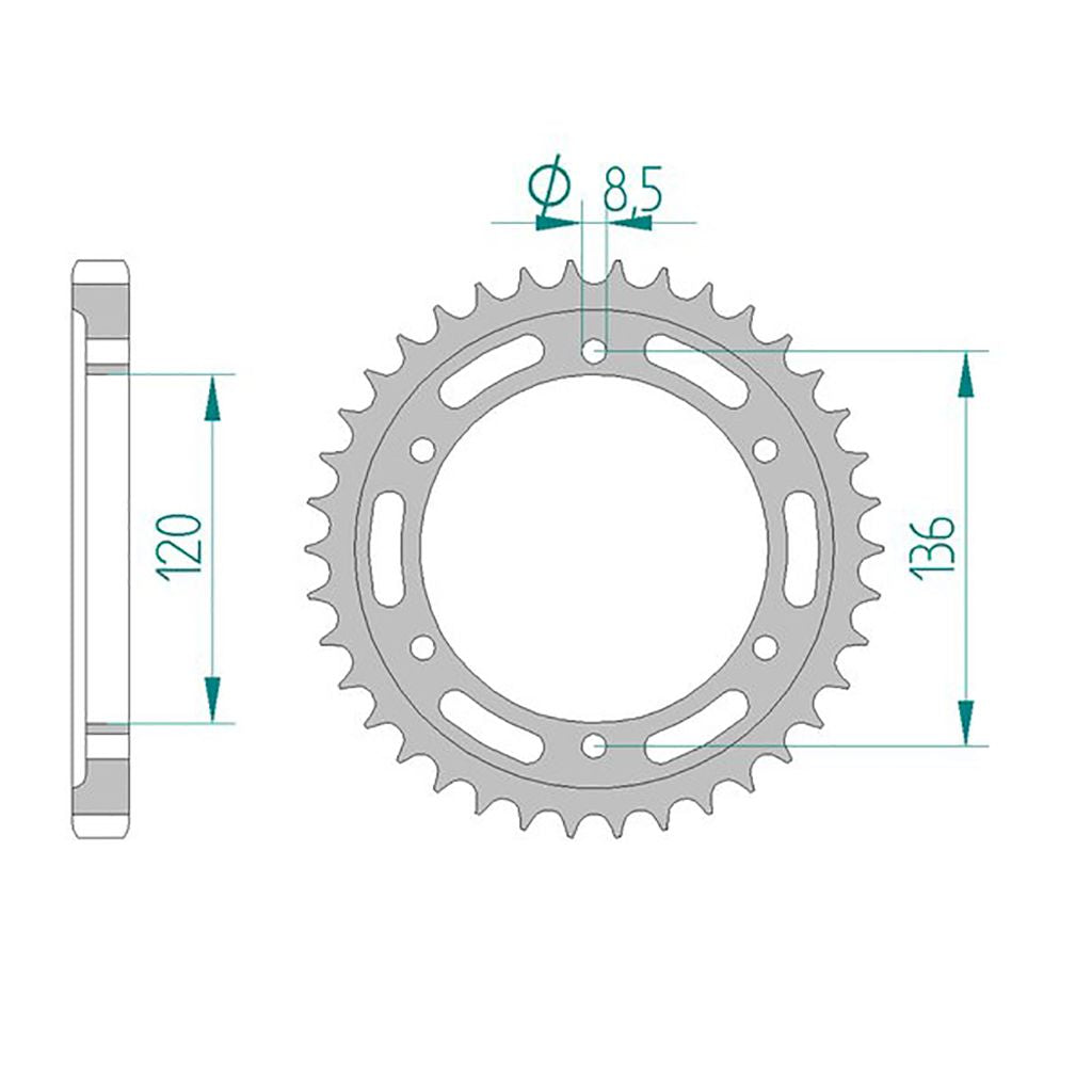 AFAM Kettensatz für Yamaha RD 500 LC 1985 530 XHR2G Kettenkit
