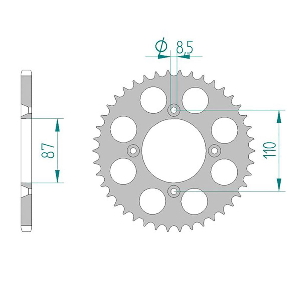 AFAM Kettensatz für Yamaha TY 250 88-90 520 MR2G Kettenkit
