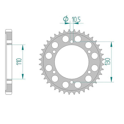 AFAM Kettenrad ALU #530 YZF R1 41 Zähne