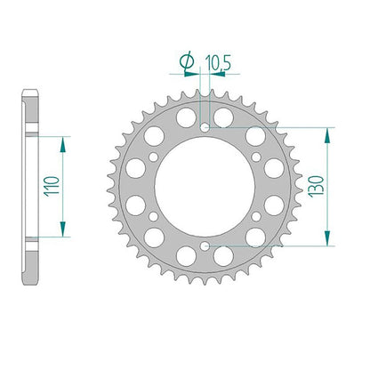 AFAM Kettenrad ALU #525 42 Zähne