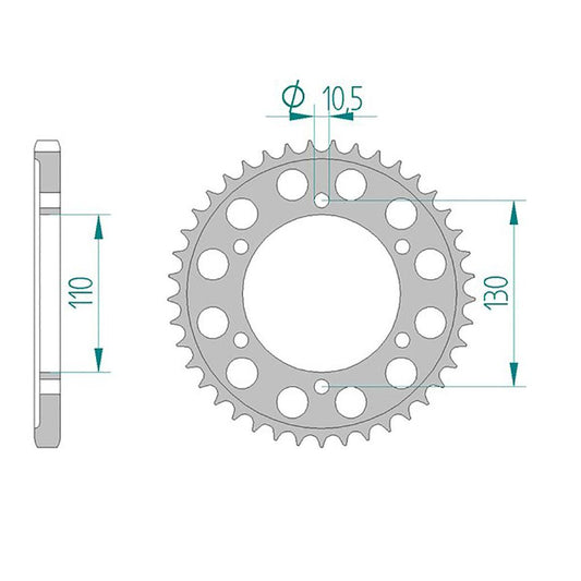 AFAM Kettenrad ALU #525 42 Zähne
