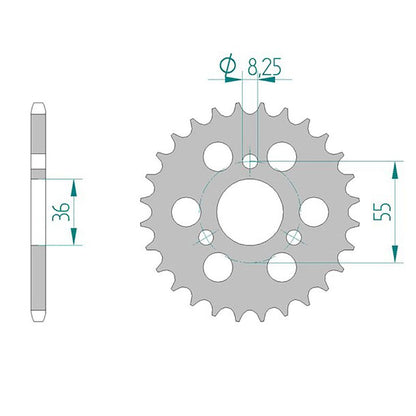 AFAM Kettenrad STAHL #420 28 Zähne