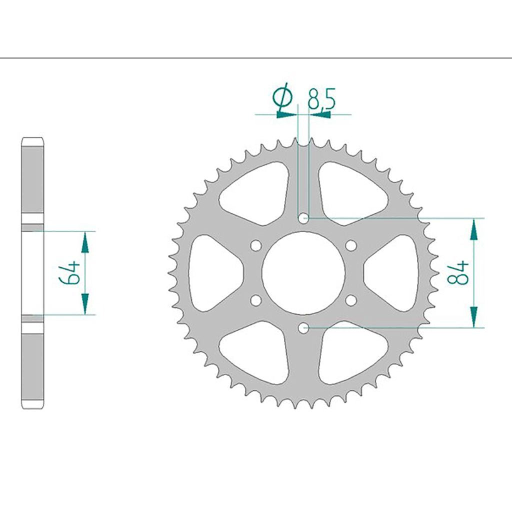 AFAM Kettenrad STAHL #428 44 Zähne