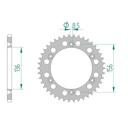 AFAM Kettenrad ALU #520 52 Zähne
