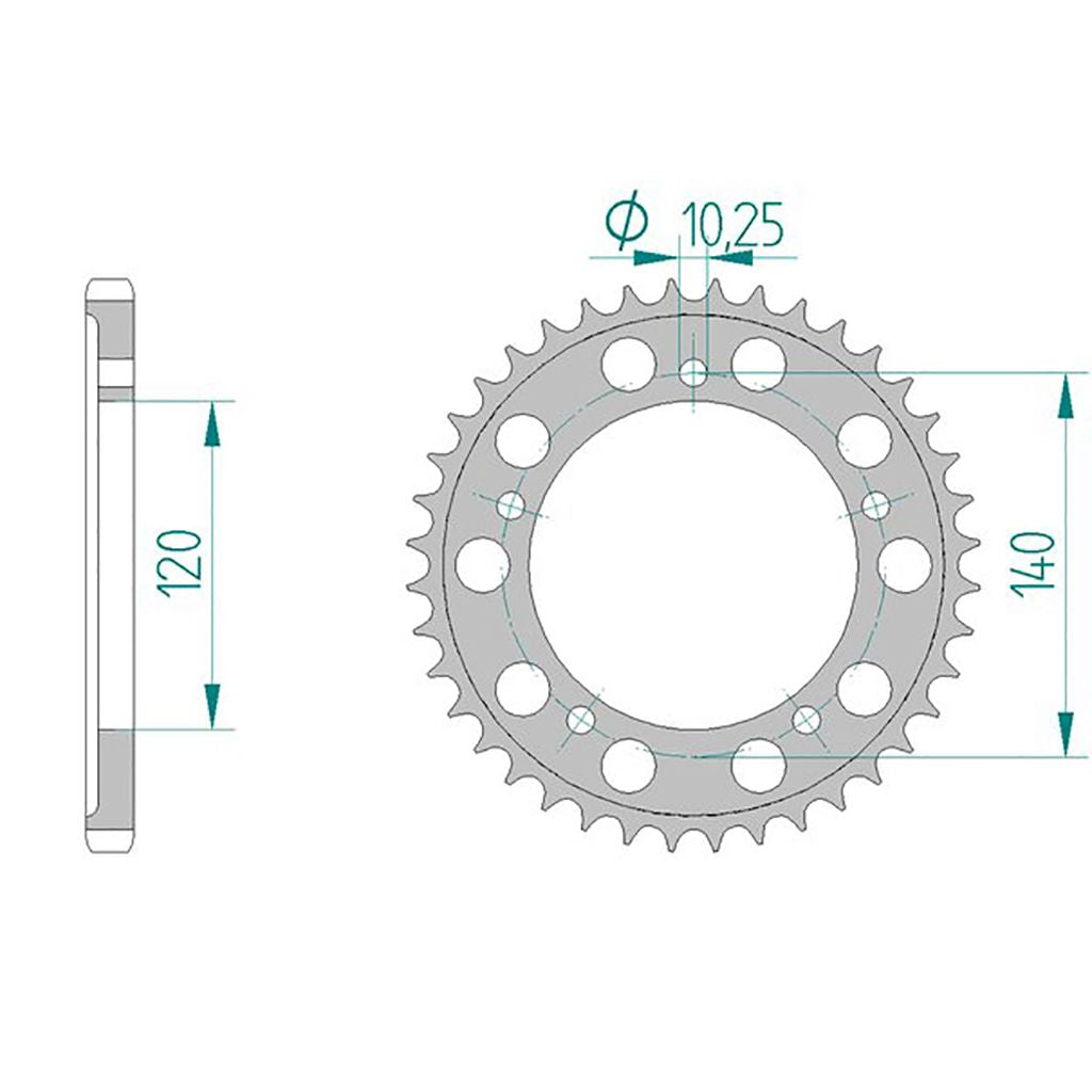 AFAM Kettenrad ALU #525 45 Zähne