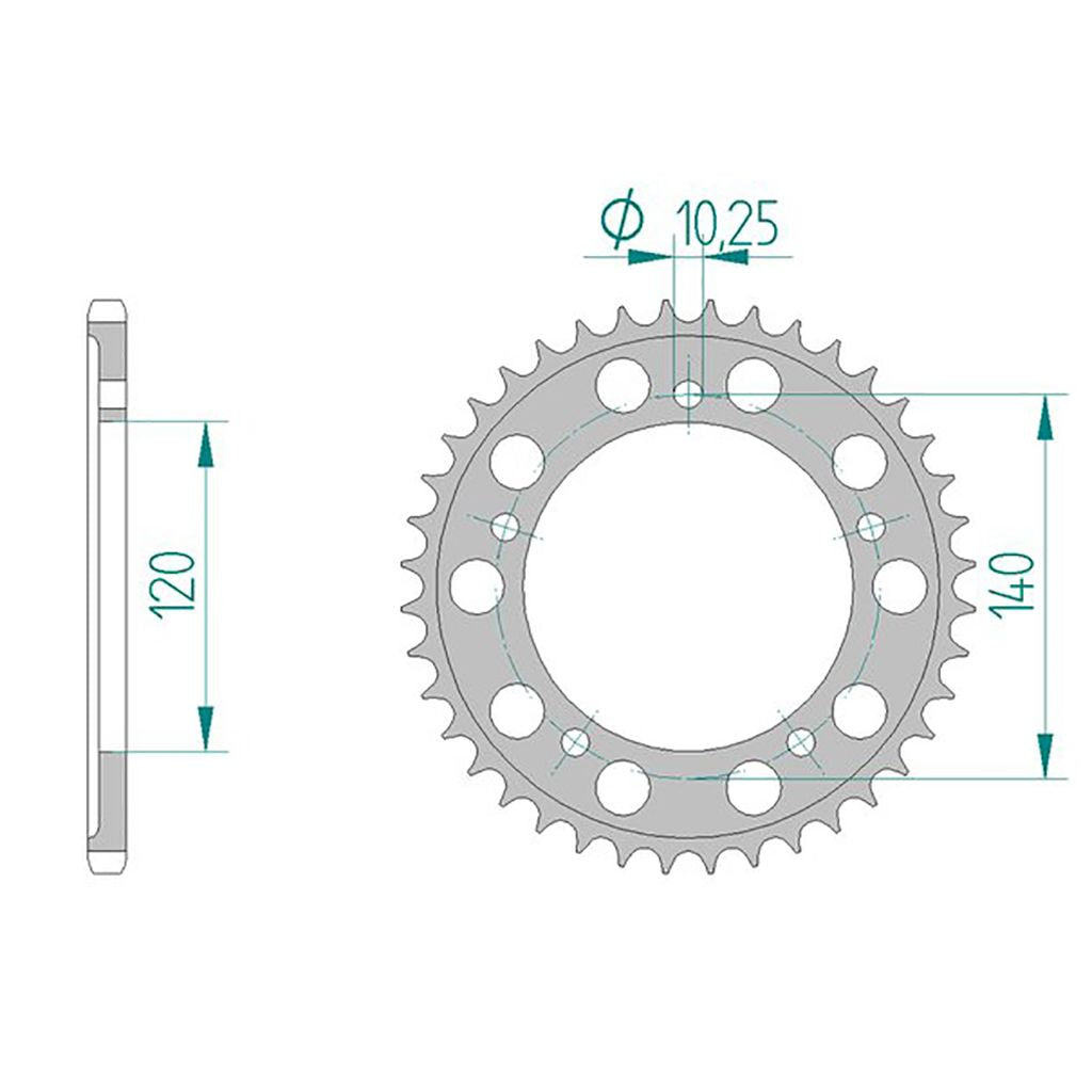 AFAM Kettenrad ALU #520 45 Zähne