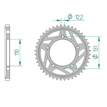 AFAM Kettenrad ALU #525 44 Zähne