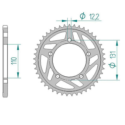 AFAM Kettenrad ALU #520 44 Zähne