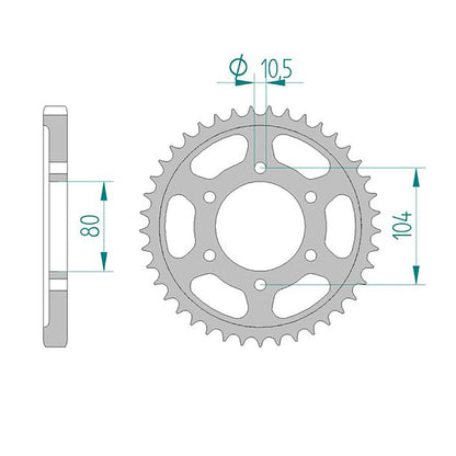 AFAM Kettenrad STAHL #530 42 Zähne