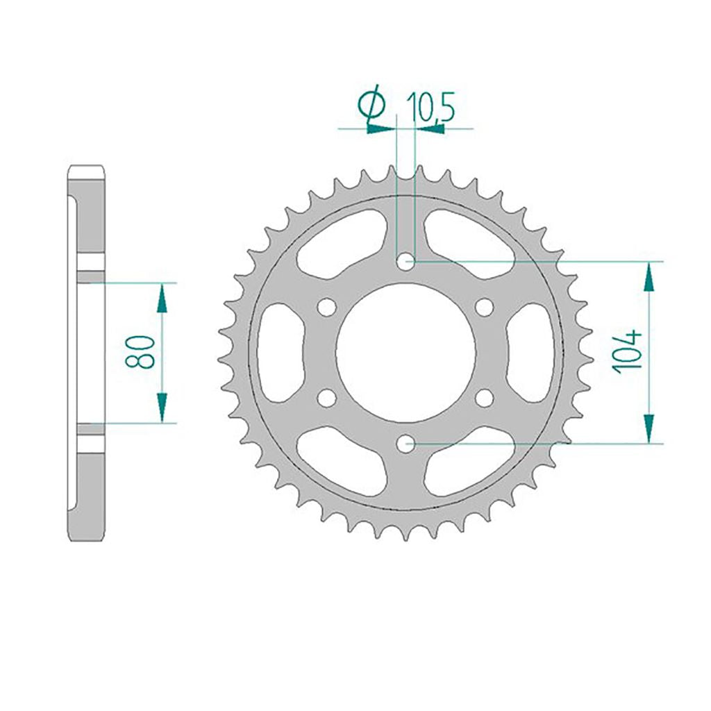 AFAM Kettenrad STAHL #530 45 Zähne