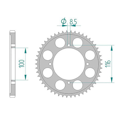 AFAM Kettenrad ALU #428 51 Zähne