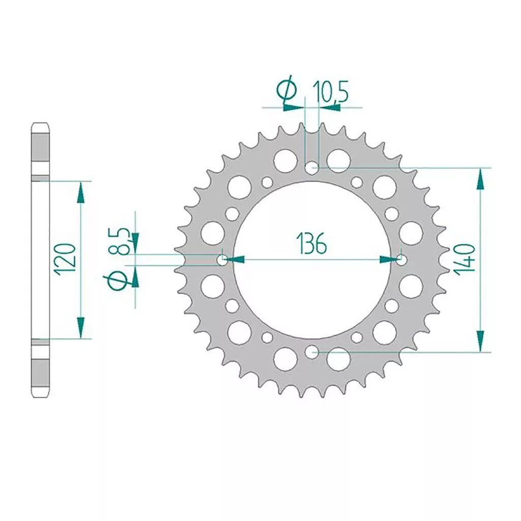 AFAM Kettenrad ALU #520 48 Zähne