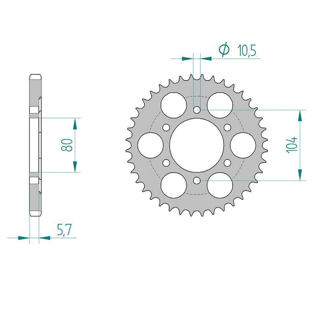 AFAM Kettenrad ALU #525 ZX-10R 42 Zähne