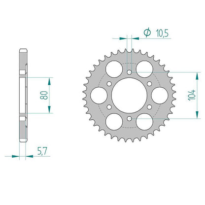 AFAM Kettenrad ALU #525 ZX-10R 42 Zähne