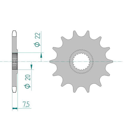 AFAM Ritzel #520 f. CR125/CR-F250 04 13 Zähne