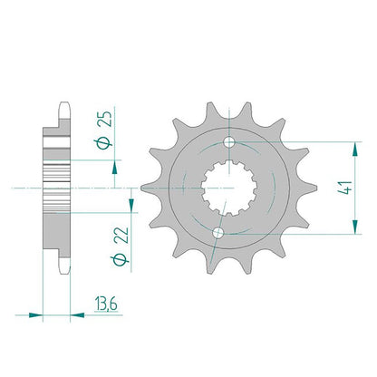 AFAM Ritzel #520 f. XR650 14 Zähne