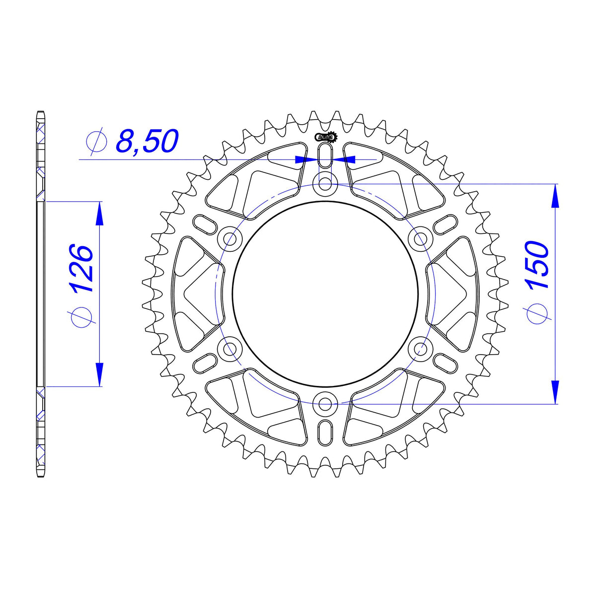AFAM Kettensatz für Ducati Desmo 450 MX 25-26 520 MX6GG Kettenkit