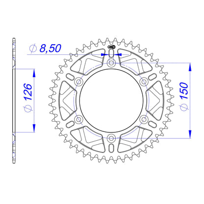 AFAM Kettensatz für Ducati Desmo 450 MX 25-26 520 MX6GG Kettenkit
