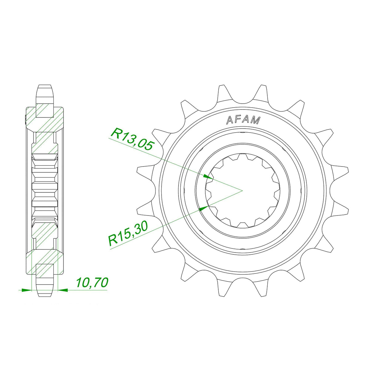 AFAM Ritzel Gummi #525 Silent Sprocket 15 Zähne