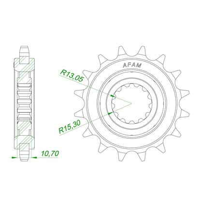 AFAM Ritzel Gummi #525 Silent Sprocket 15 Zähne