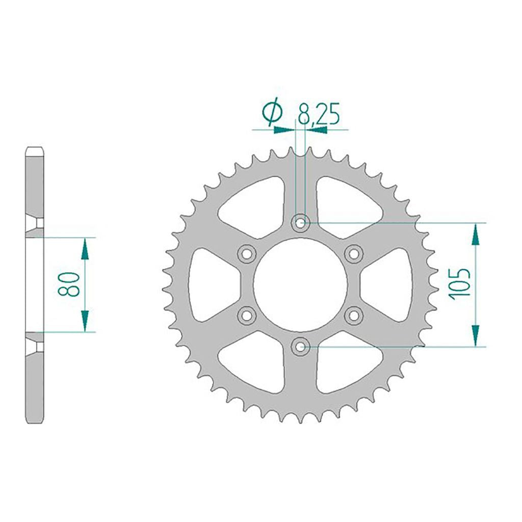 AFAM Kettenrad STAHL #520 45 Zähne
