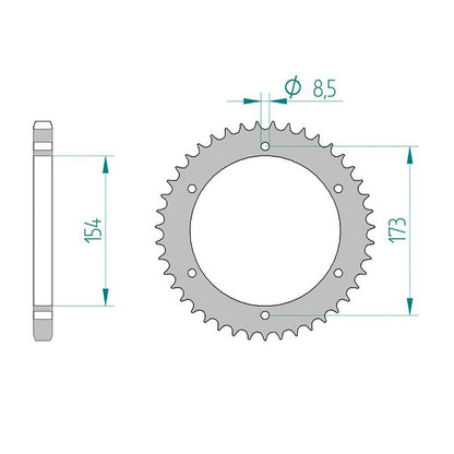 AFAM Kettenrad STAHL #525 43 Zähne
