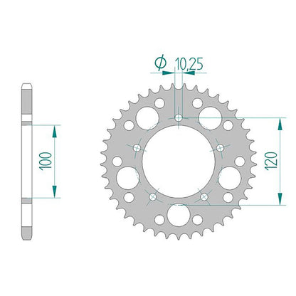 AFAM Kettenrad ALU #525 41 Zähne